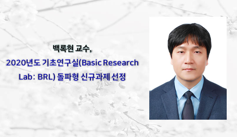 Professor Rok-hyun Baek Selected for a New 2020 Breakthrough Basic Research Lab Project